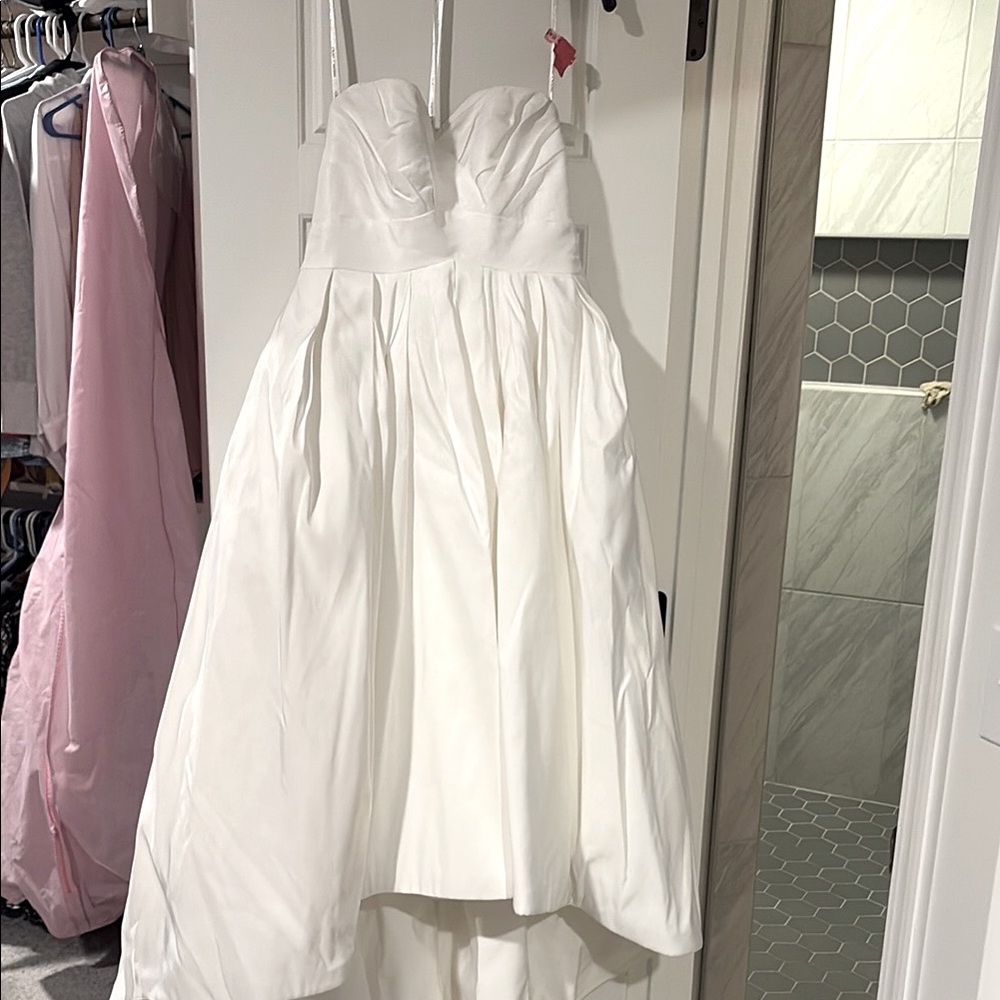White Strapless Wedding Dress